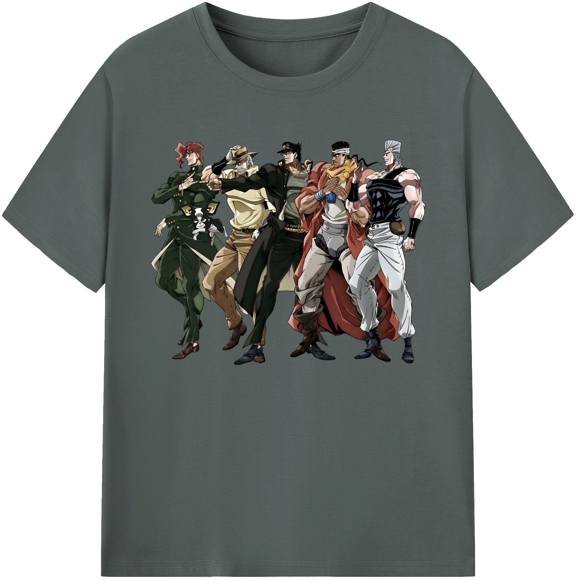 （画像用） ジョジョの奇妙な冒険 JoJo's Bizarre Adventure 綿100％ メンズ半袖Tシャツ｜肌触りやわらか＆通気性